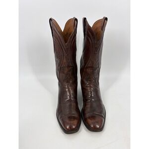 Vtg Lucchese San Antonio Sz 11B Brown Classic Ranch Cowboy Boots USA Western